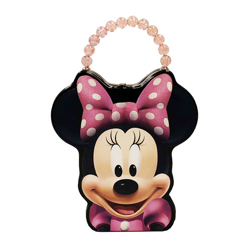 Minnie Mouse Head Shaped Embossed Tin Tote with Handle